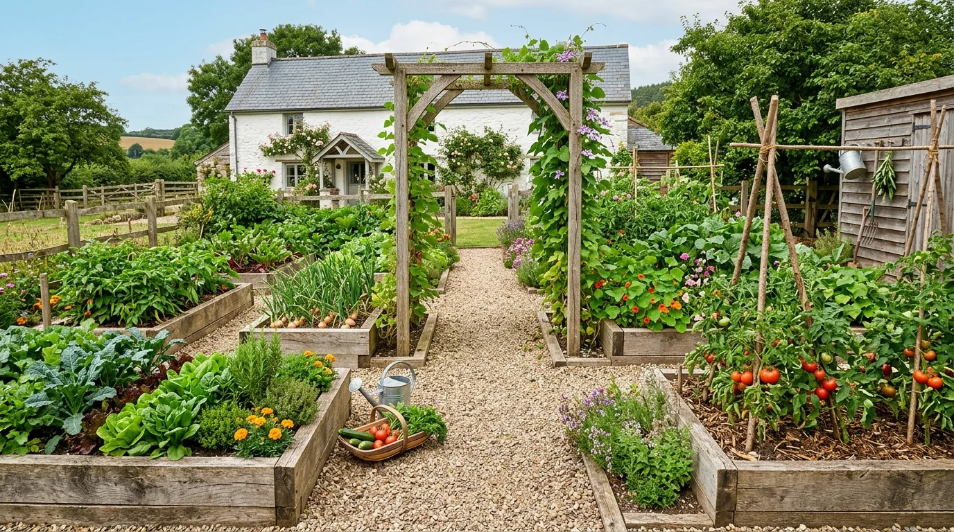 Stone Path Rustic Garden